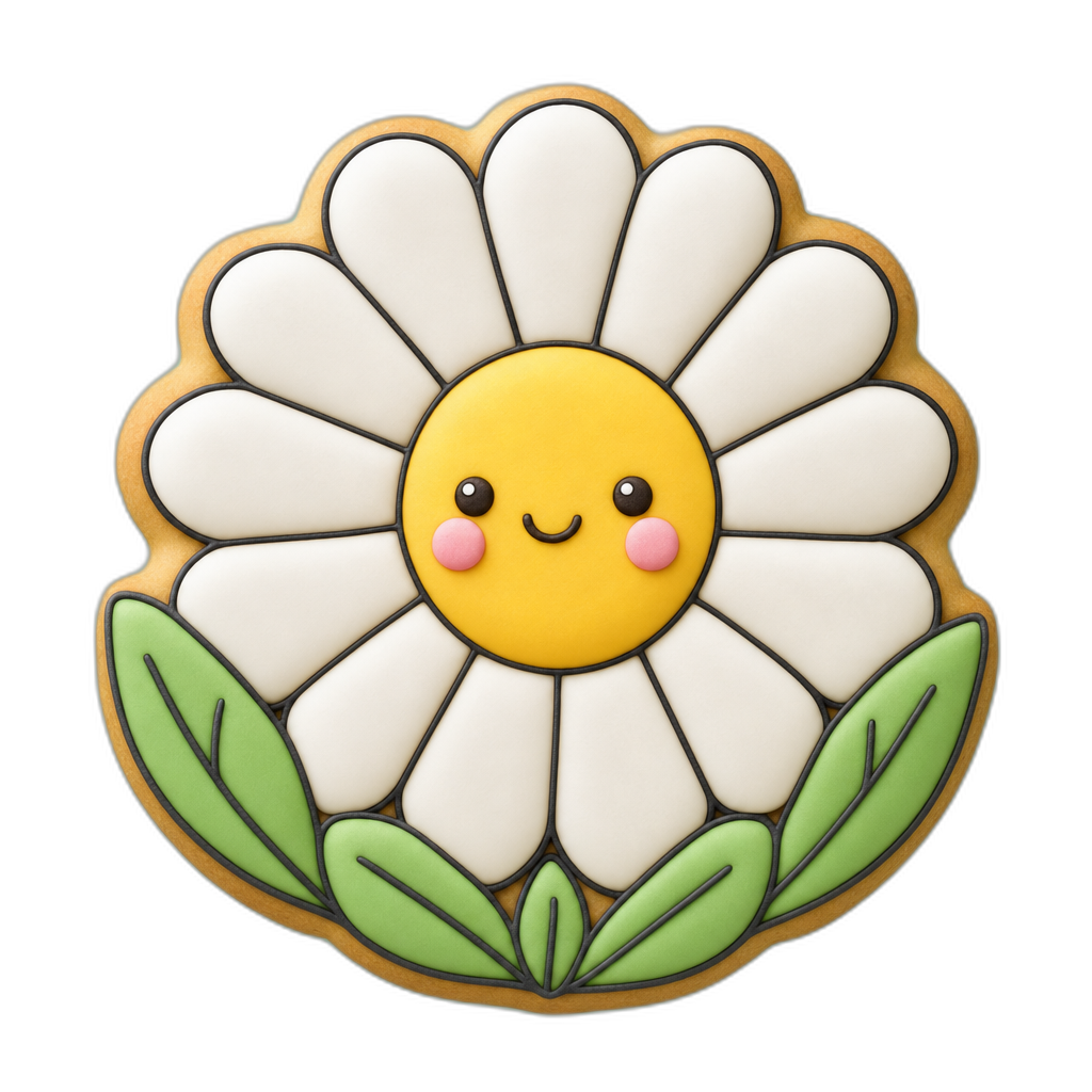 Spring Daisy cookie cutter, 3D-printed in pink PLA