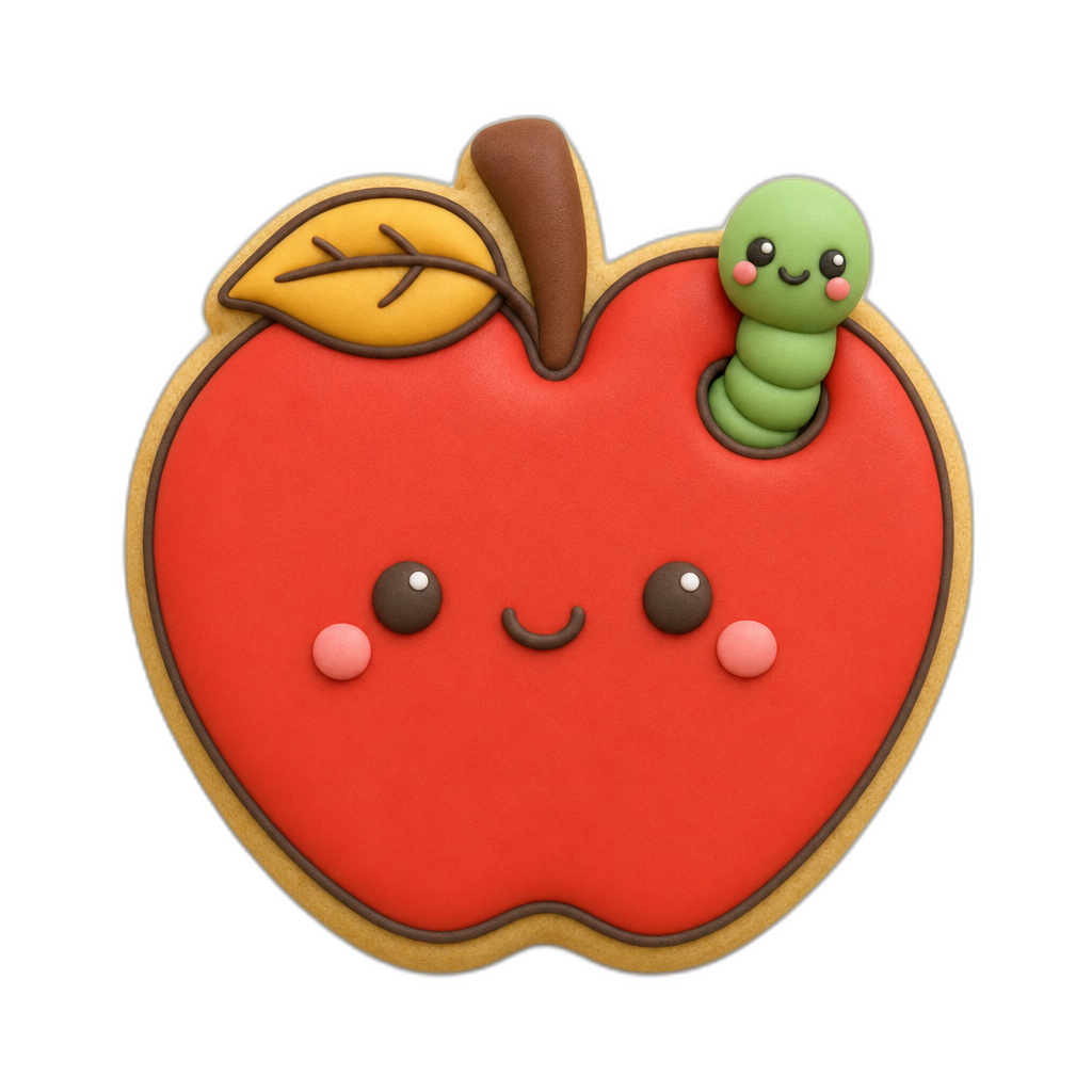Apple for Teacher cookie cutter, 3D-printed in pink PLA