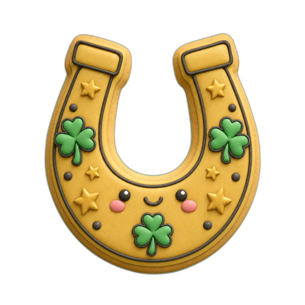 Lucky Horseshoe cookie cutter, 3D-printed in pink PLA