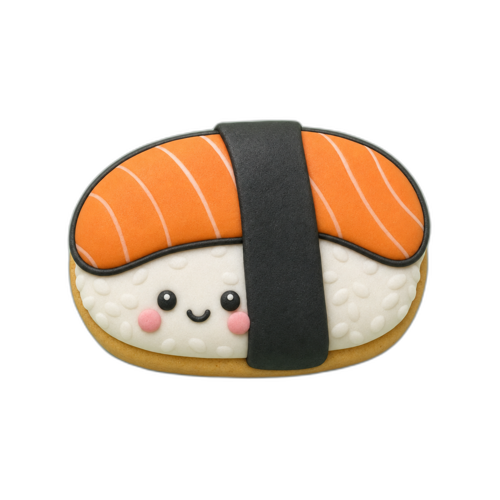 Sushi Nigiri cookie cutter, 3D-printed in pink PLA