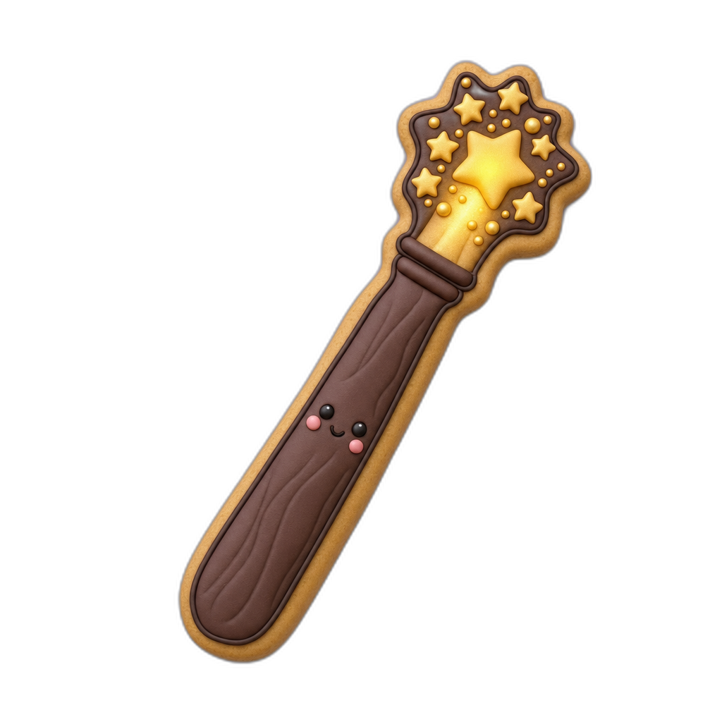 Magic Wand cookie cutter, 3D-printed in pink PLA