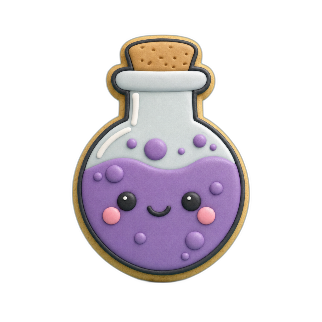 Potion Bottle cookie cutter, 3D-printed in pink PLA