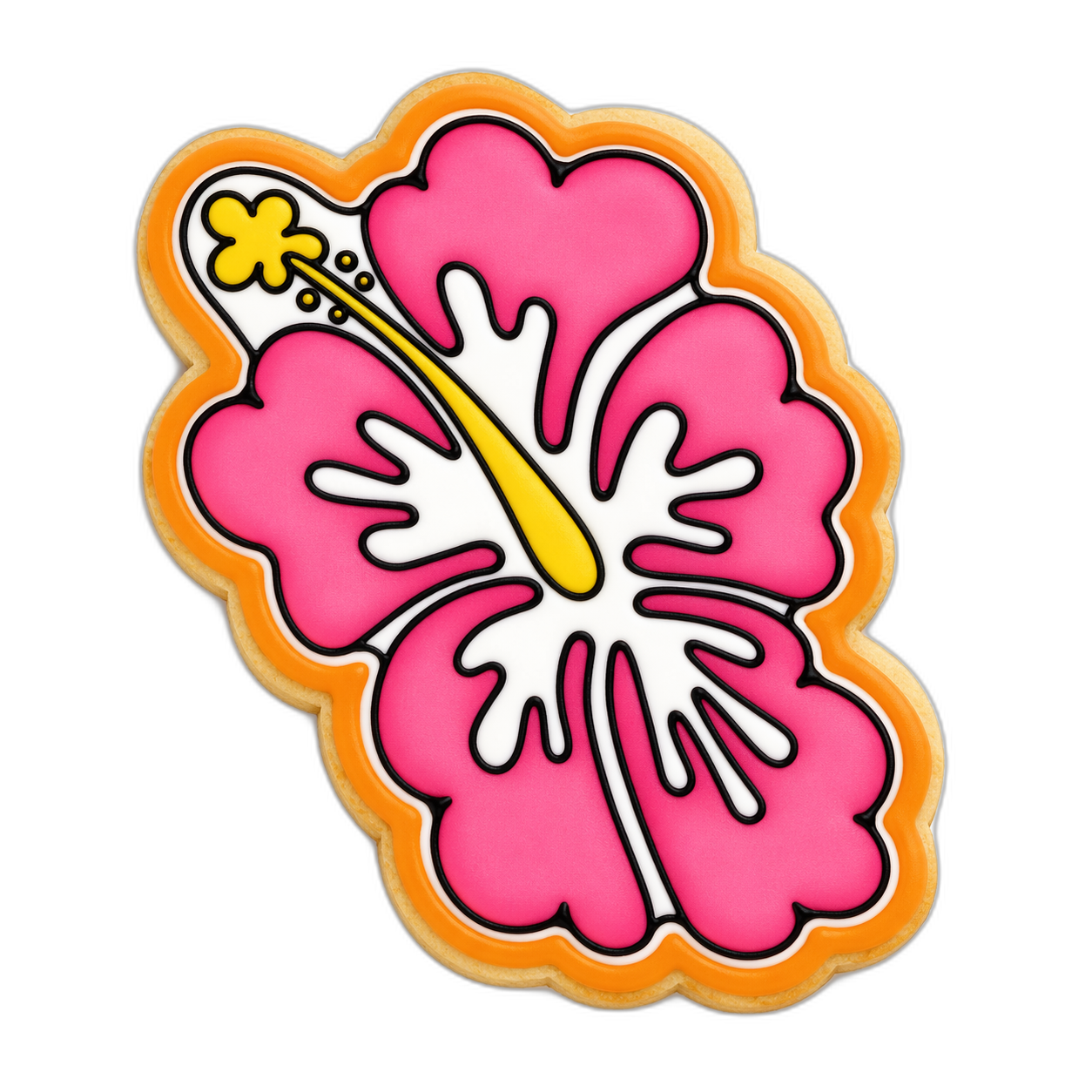 Hawaiian Flower cookie cutter, 3D-printed in pink PLA