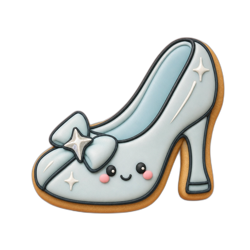 Glass Slipper cookie cutter, 3D-printed in pink PLA