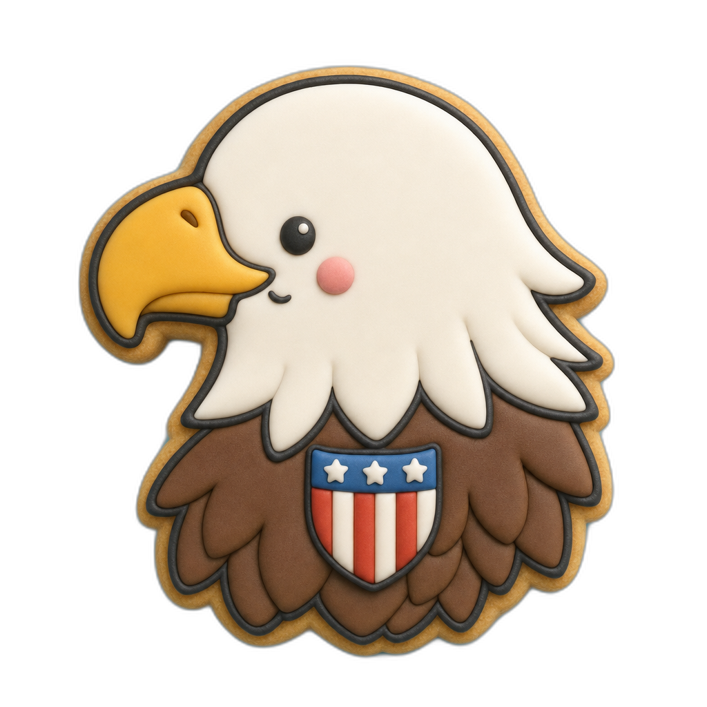 Bald Eagle cookie cutter, 3D-printed in pink PLA