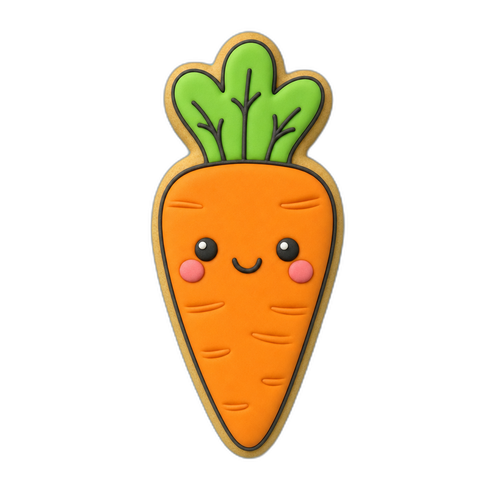 Carrot cookie cutter, 3D-printed in pink PLA