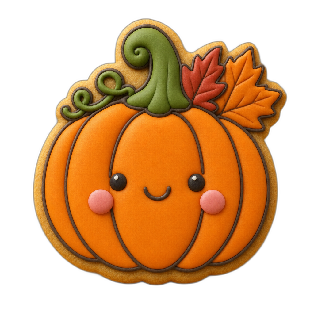 Harvest Pumpkin cookie cutter, 3D-printed in pink PLA