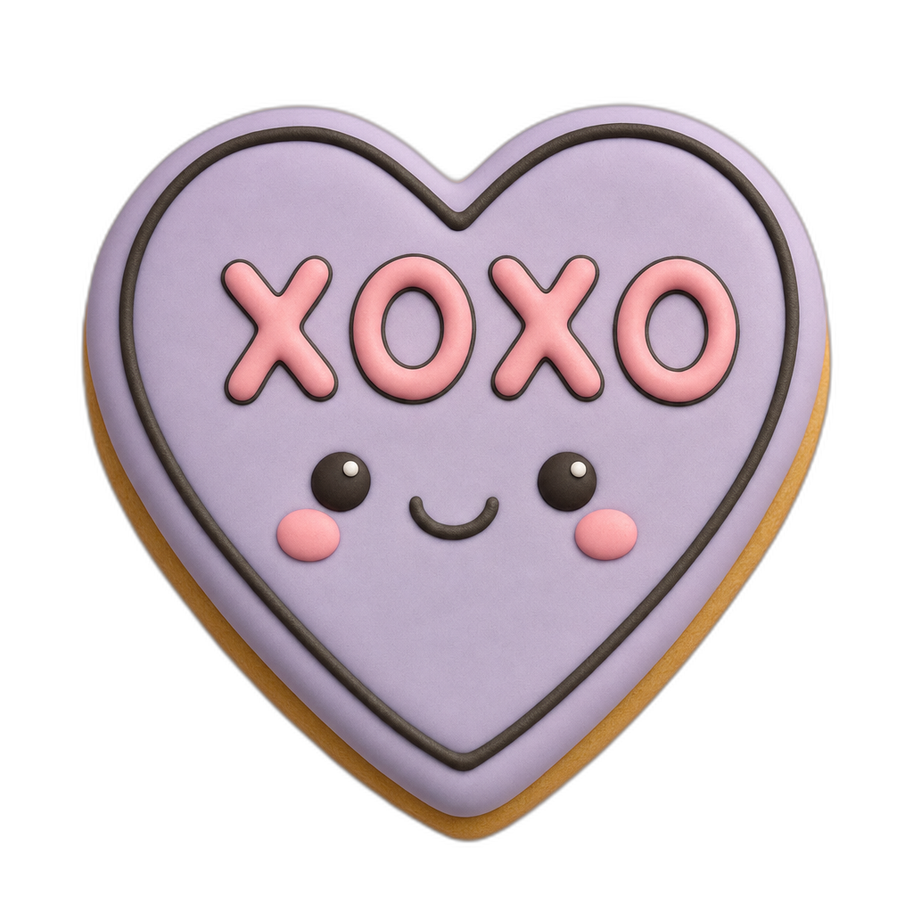 Conversation Heart cookie cutter, 3D-printed in pink PLA