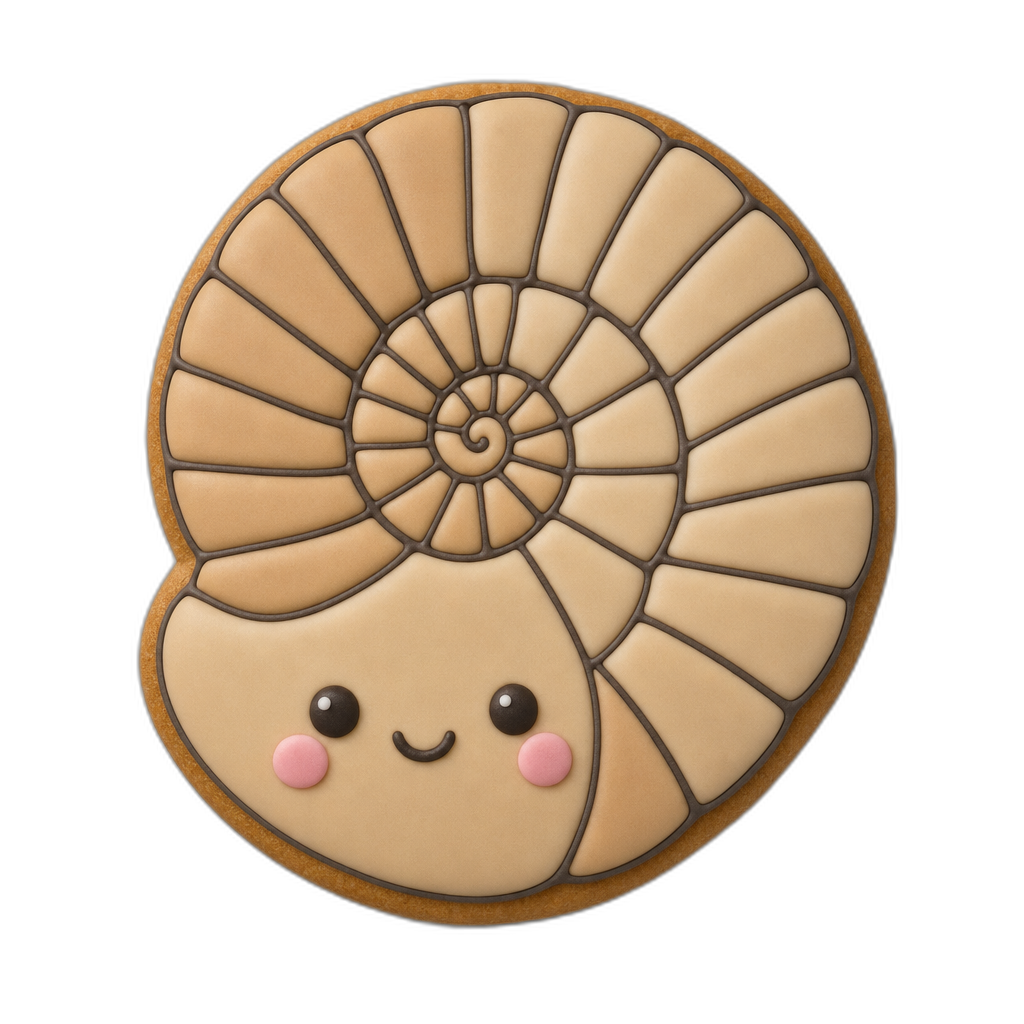 Fossil Ammonite cookie cutter, 3D-printed in pink PLA