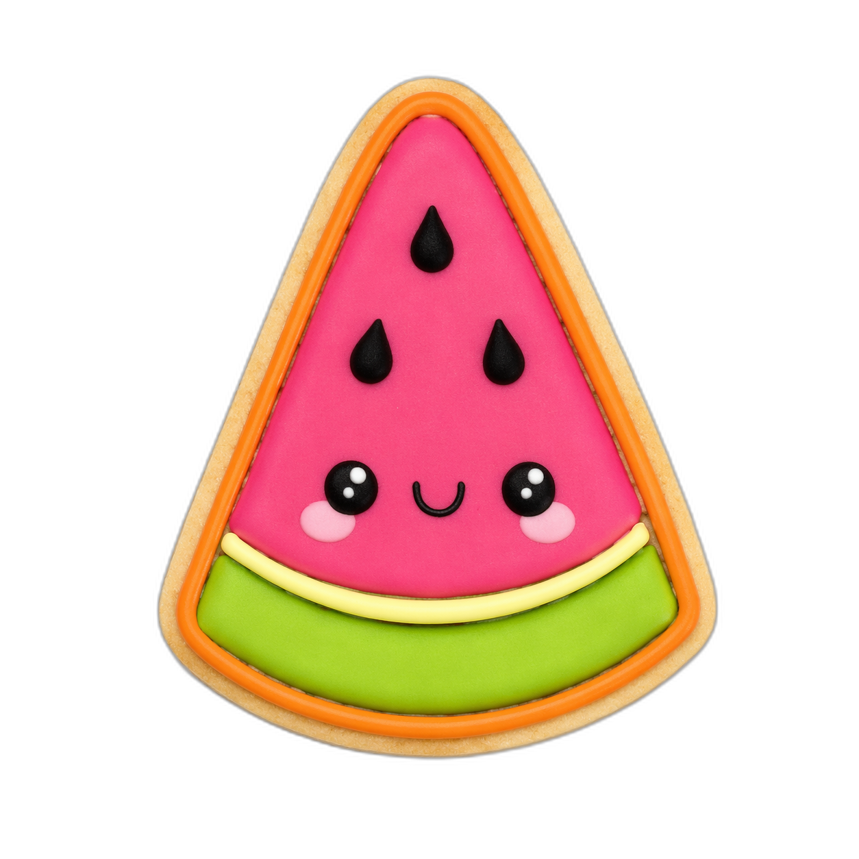Watermelon cookie cutter, 3D-printed in pink PLA