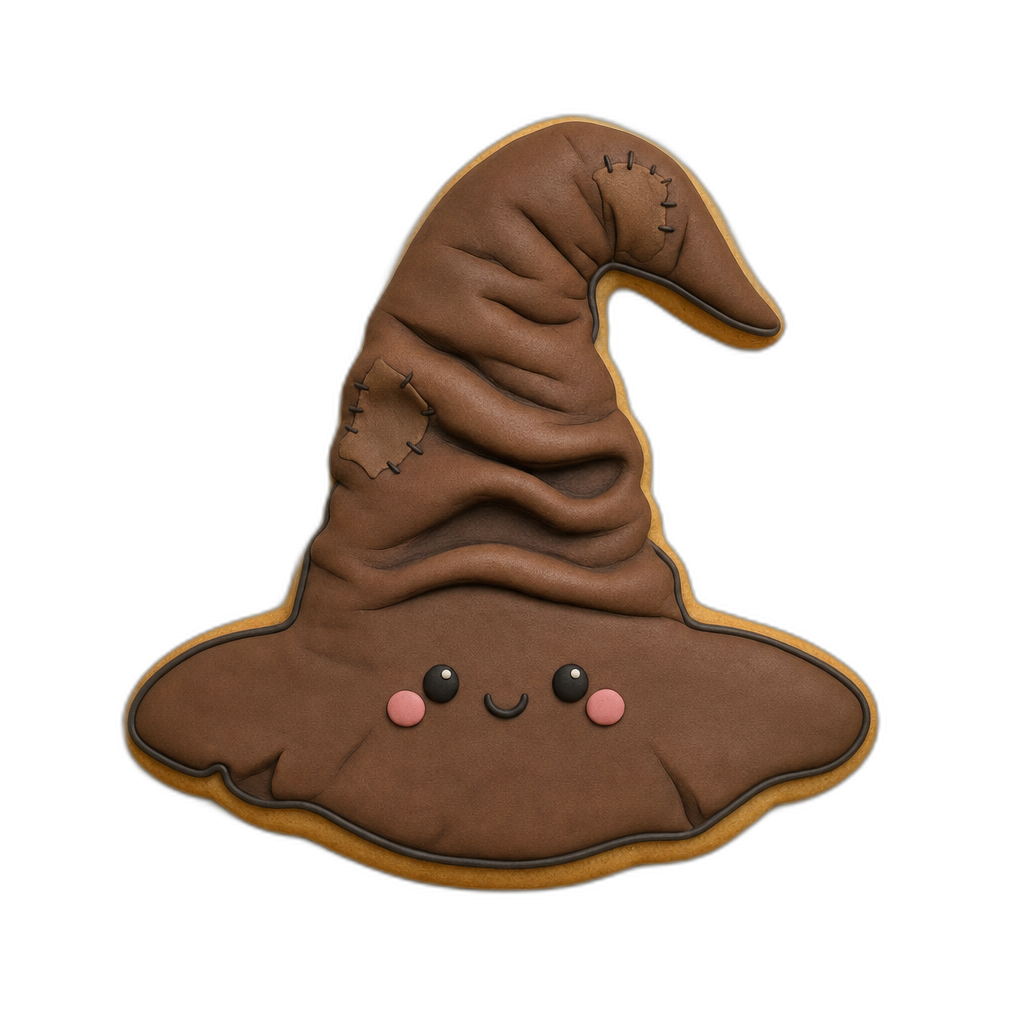 Sorting Hat cookie cutter, 3D-printed in pink PLA
