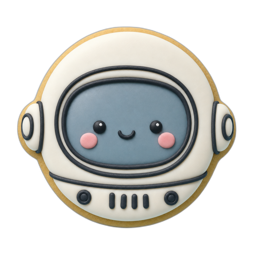 Space Helmet cookie cutter, 3D-printed in pink PLA