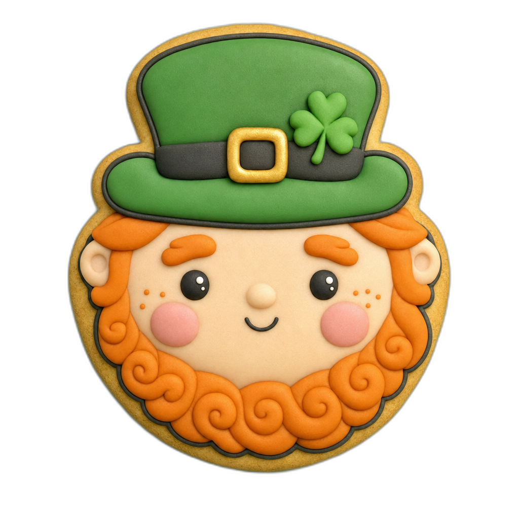 Leprechaun Face cookie cutter, 3D-printed in pink PLA