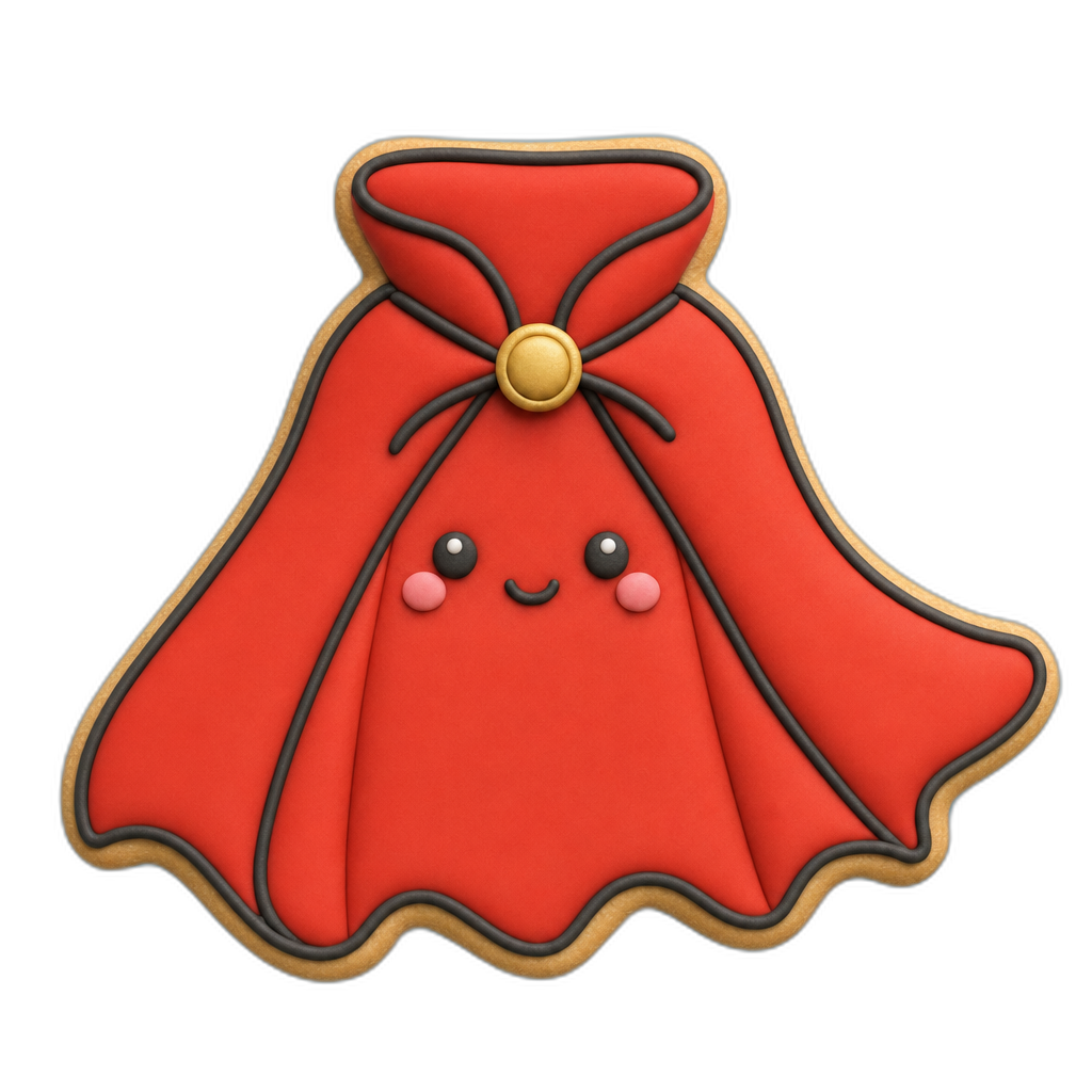 Hero Cape cookie cutter, 3D-printed in pink PLA