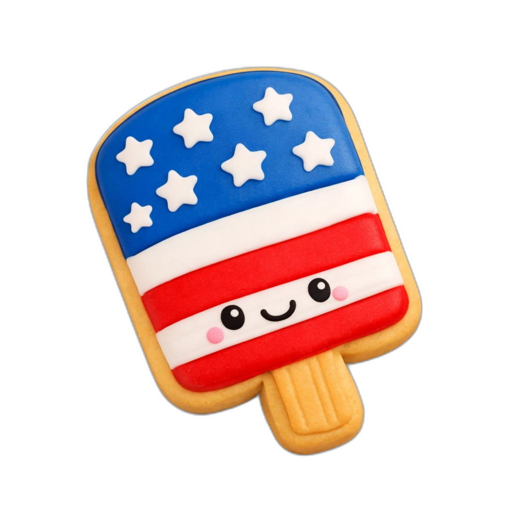 Patriotic Popsicle cookie cutter, 3D-printed in pink PLA