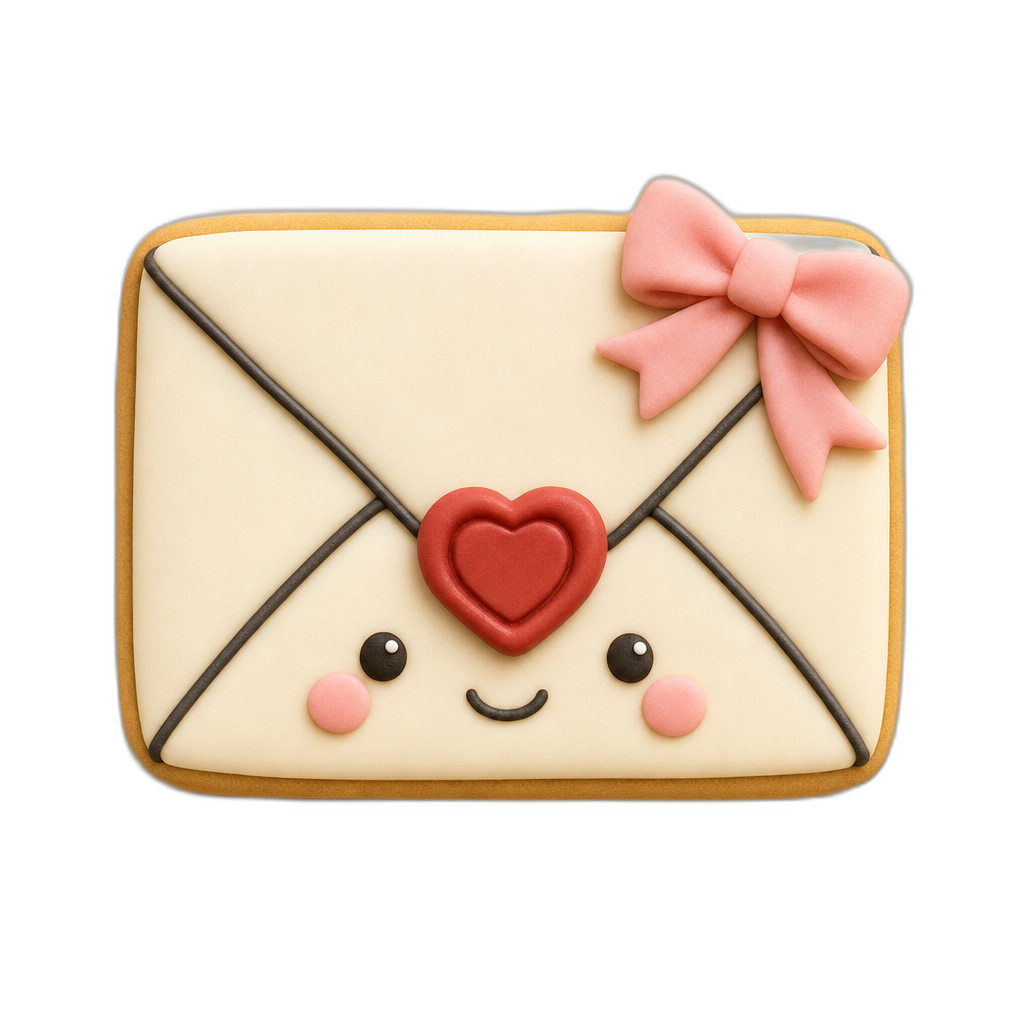 Love Letter Envelope cookie cutter, 3D-printed in pink PLA