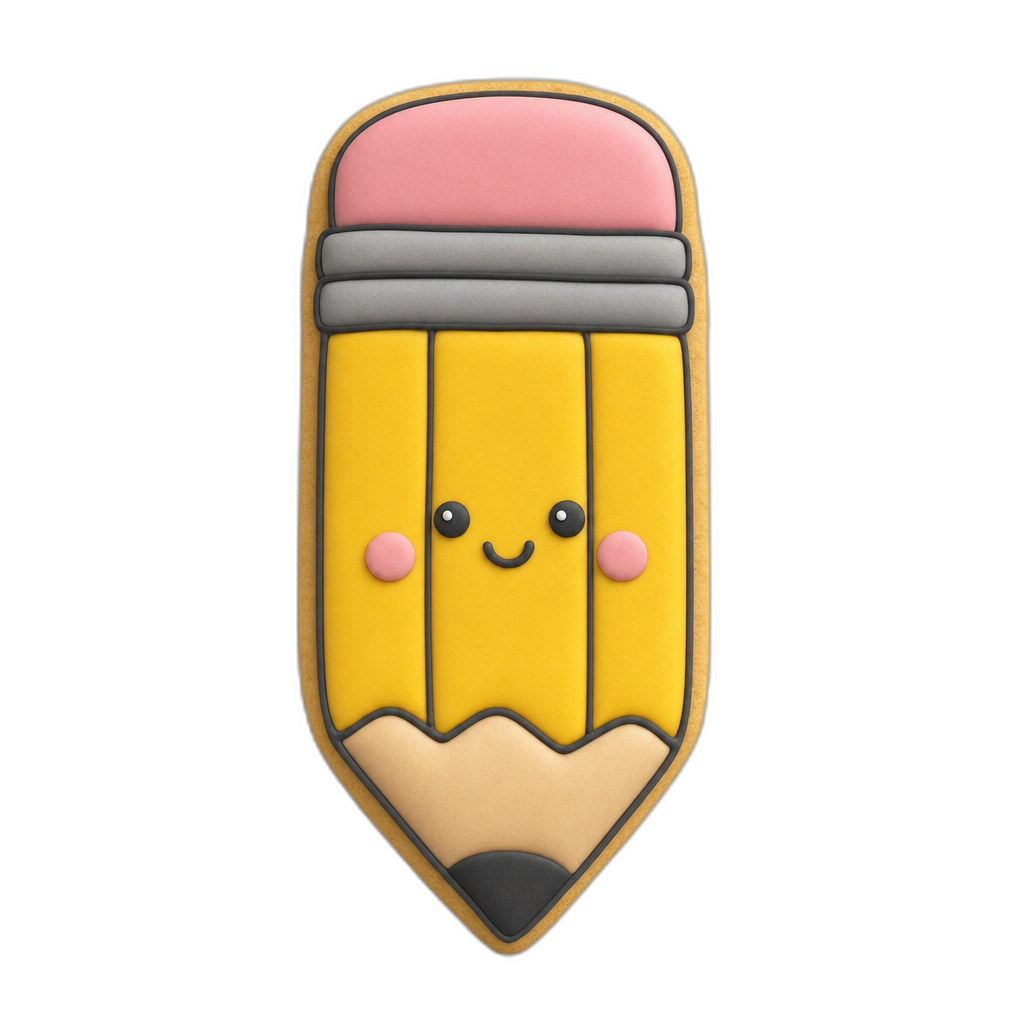 Pencil cookie cutter, 3D-printed in pink PLA