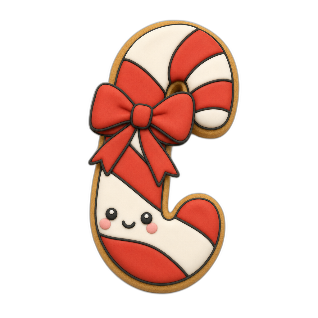 Candy Cane cookie cutter, 3D-printed in pink PLA