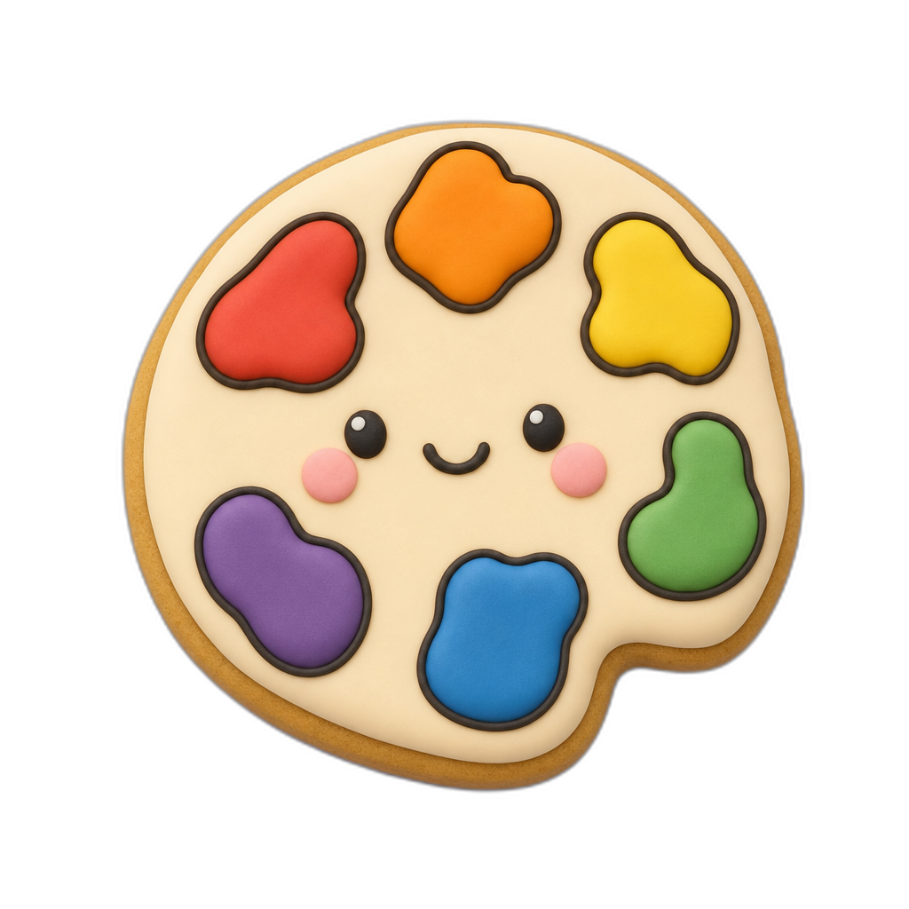 Paint Palette cookie cutter, 3D-printed in pink PLA