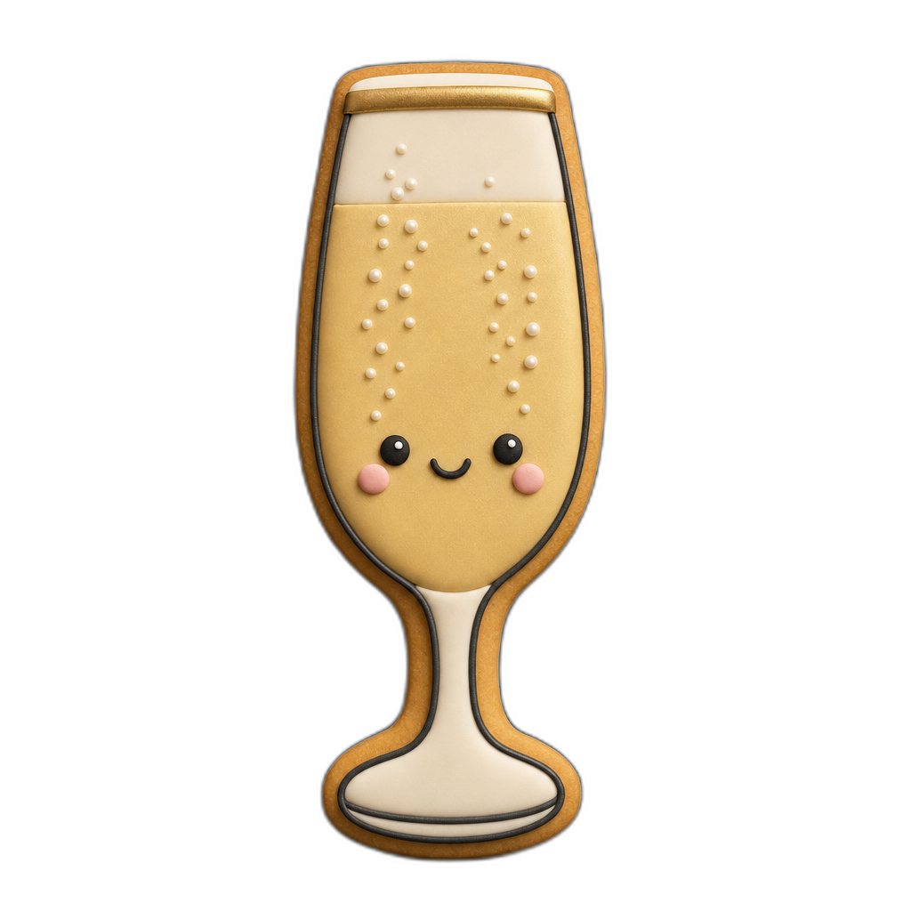Champagne Glass cookie cutter, 3D-printed in pink PLA