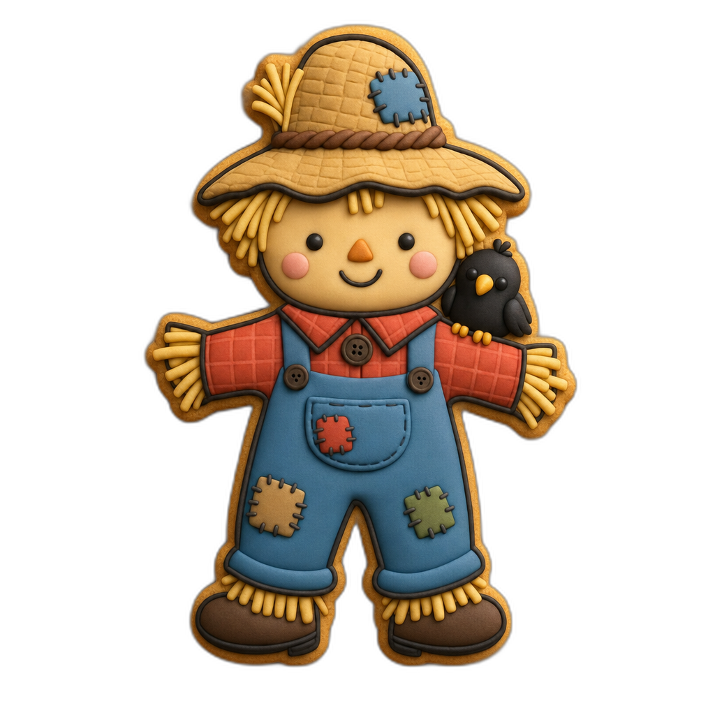 Scarecrow cookie cutter, 3D-printed in pink PLA