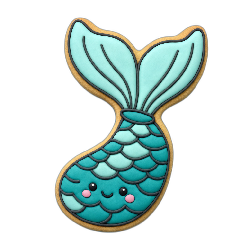 Mermaid Tail cookie cutter, 3D-printed in pink PLA