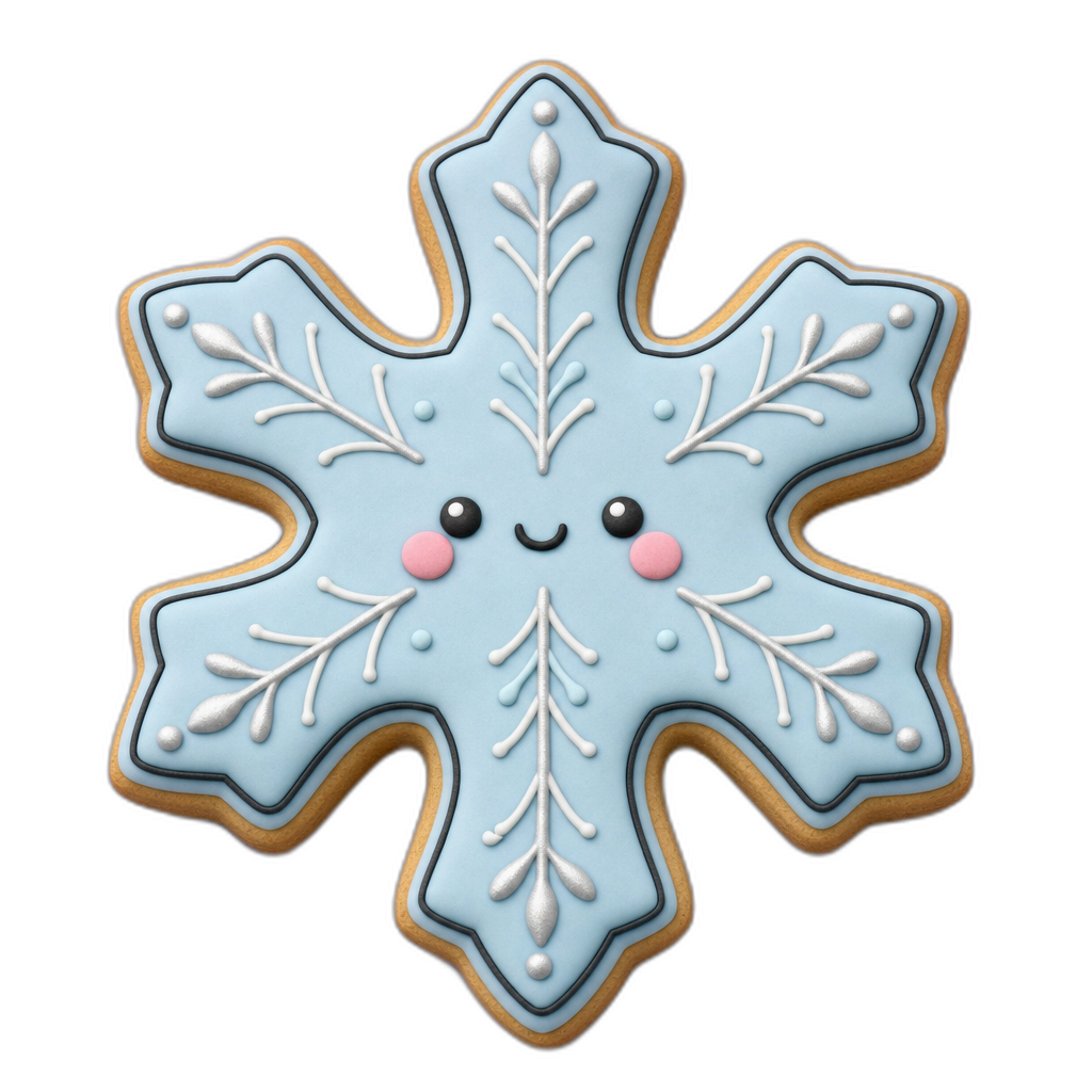 Snowflake cookie cutter, 3D-printed in pink PLA