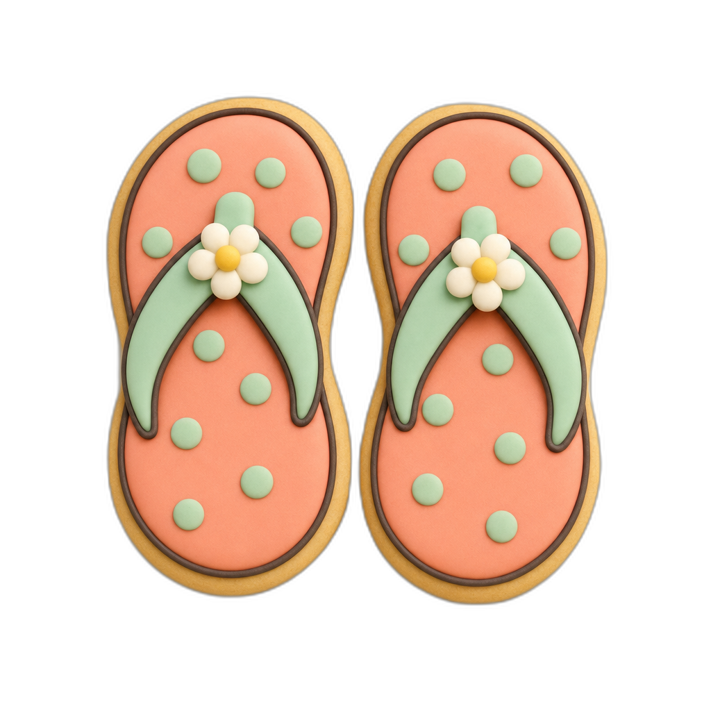 Flip Flops cookie cutter, 3D-printed in pink PLA