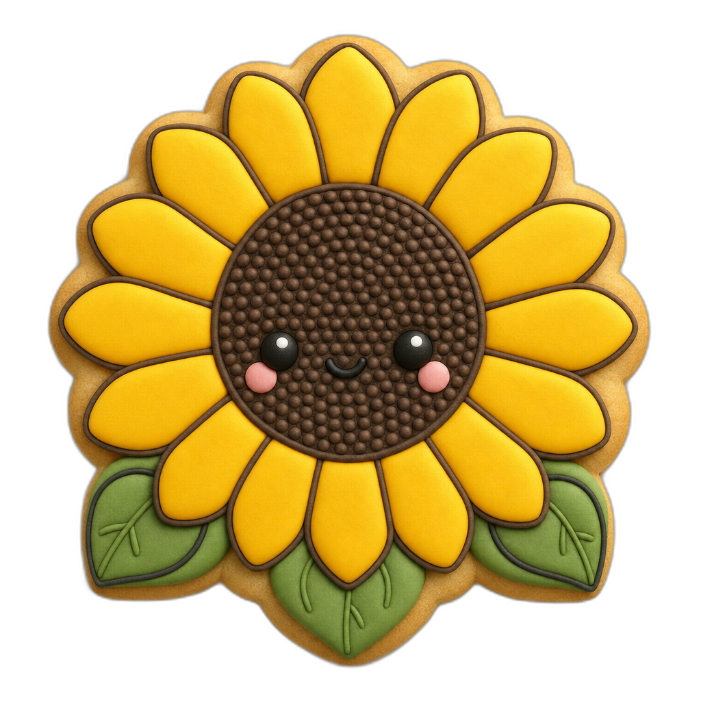 Fall Sunflower cookie cutter, 3D-printed in pink PLA