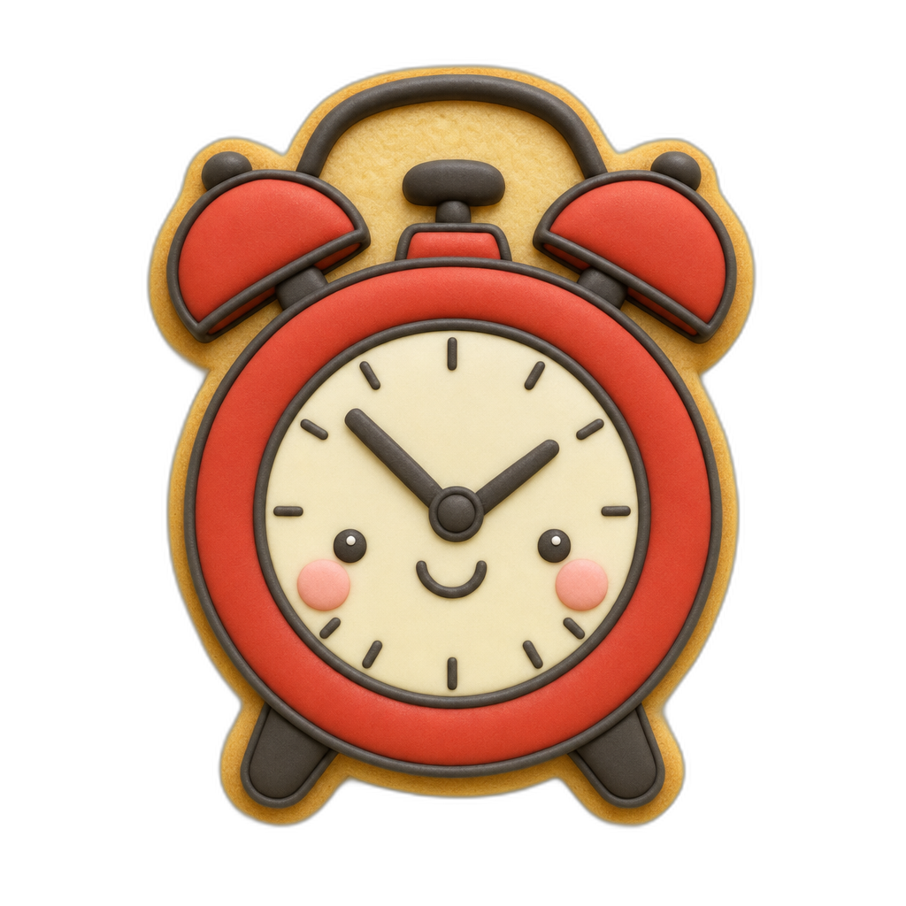 Alarm Clock cookie cutter, 3D-printed in pink PLA