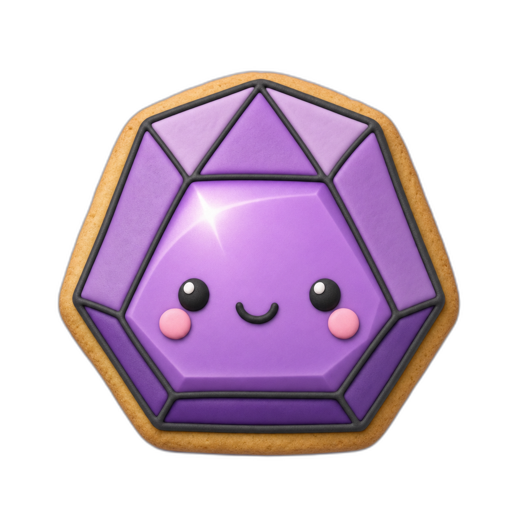 Power Gem cookie cutter, 3D-printed in pink PLA