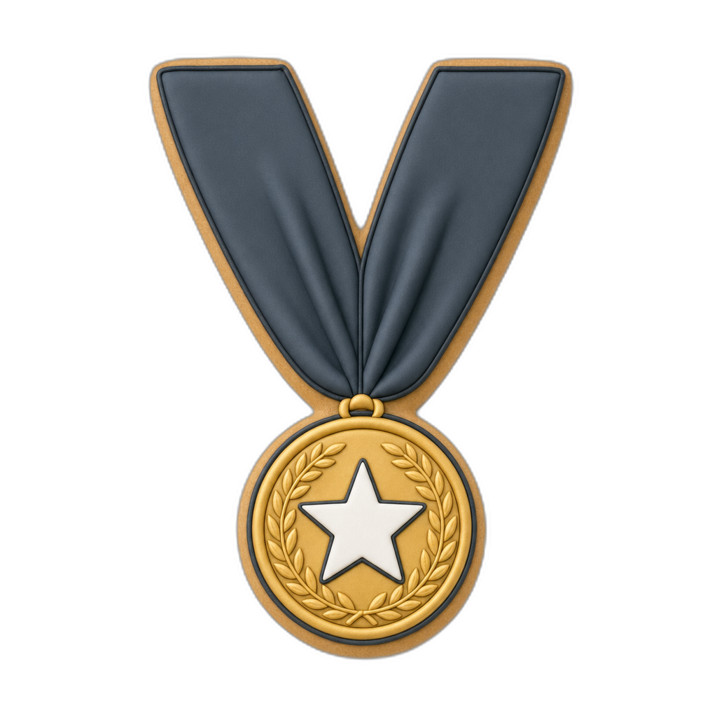 Honor Medal on Ribbon cookie cutter, 3D-printed in pink PLA