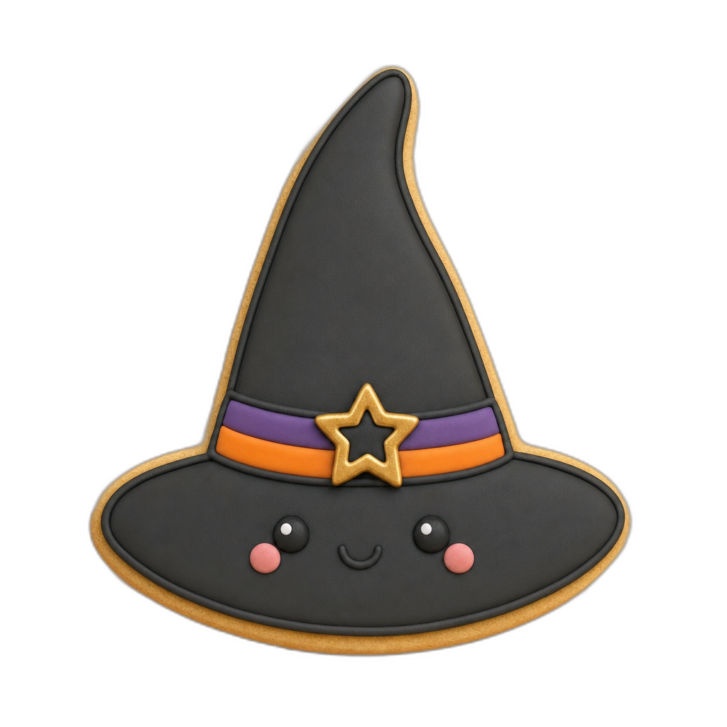 Witch Hat cookie cutter, 3D-printed in pink PLA