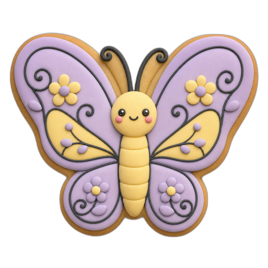 Butterfly cookie cutter, 3D-printed in pink PLA