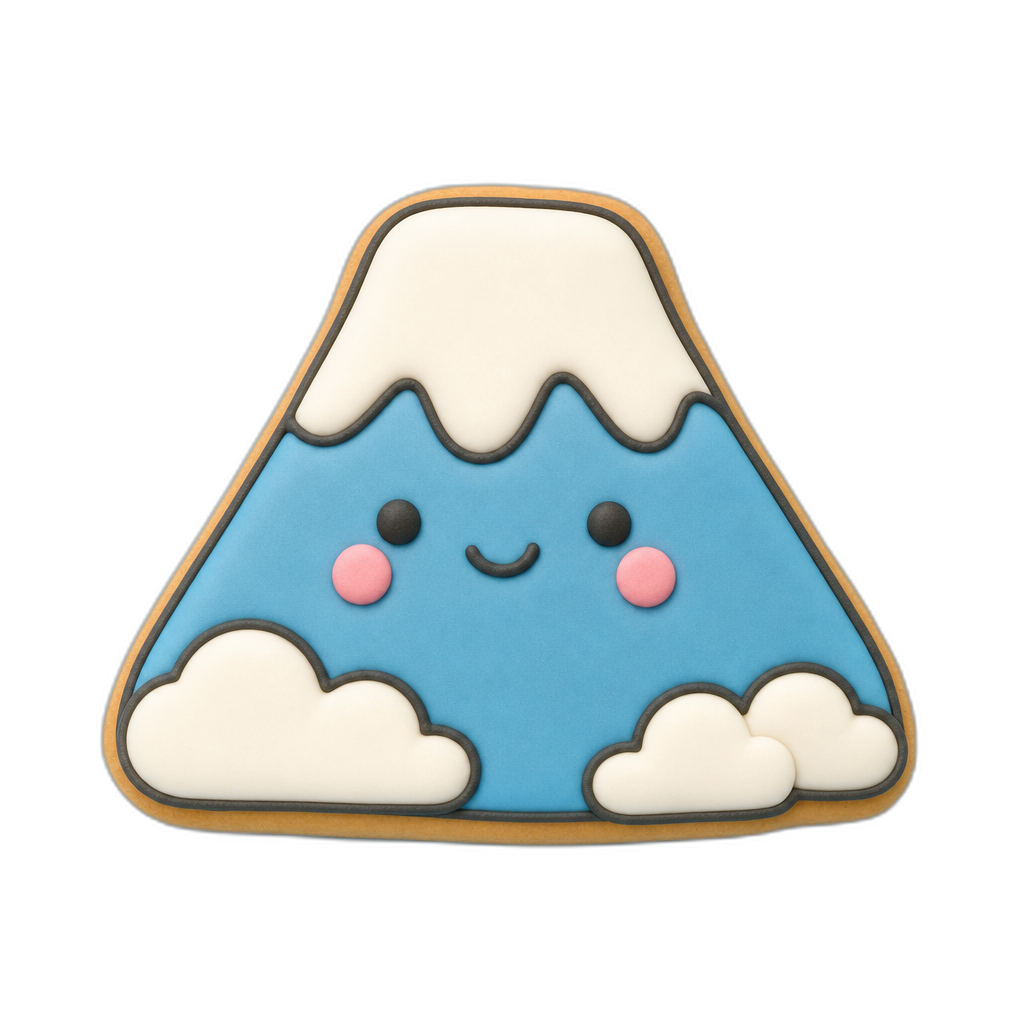 Mount Fuji cookie cutter, 3D-printed in pink PLA
