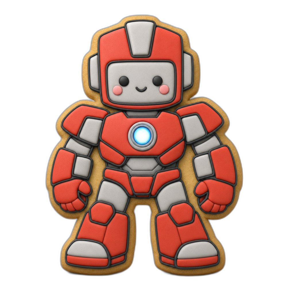 Hero Robot cookie cutter, 3D-printed in pink PLA