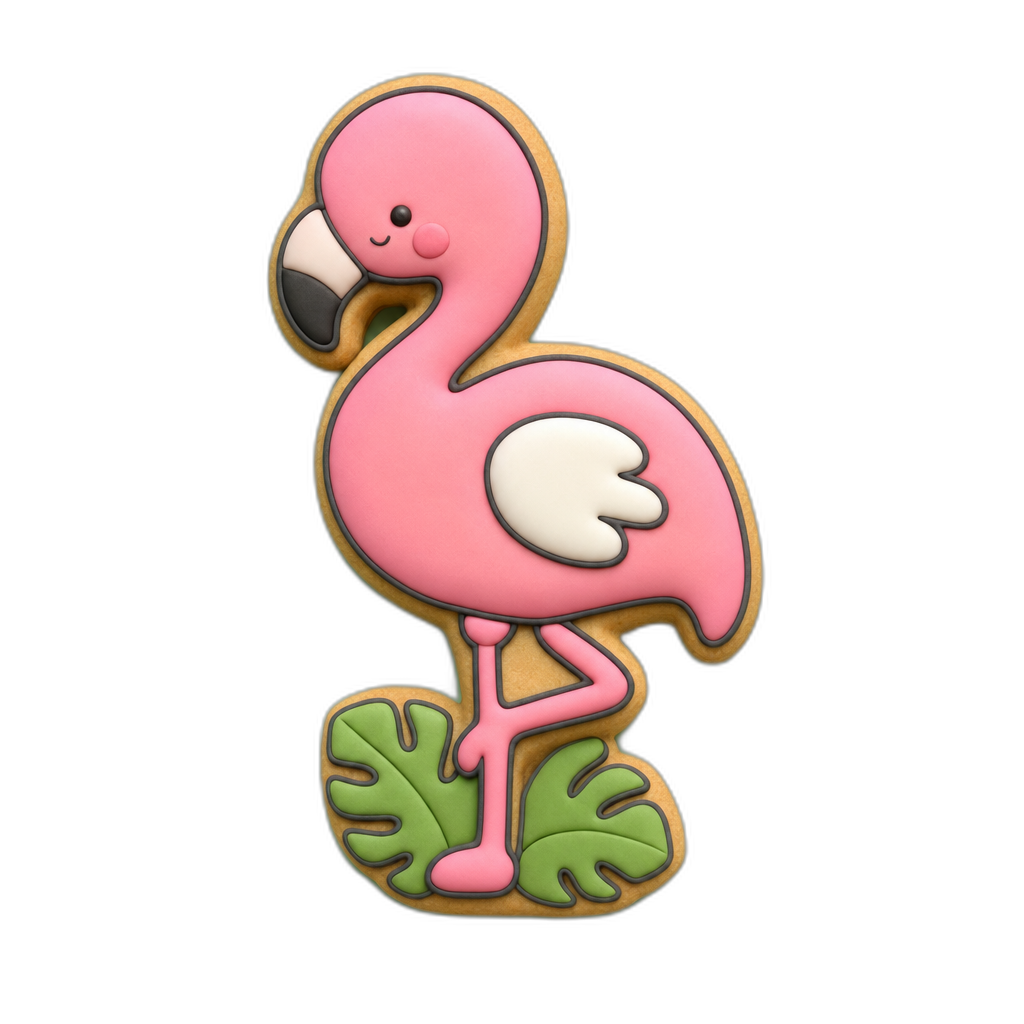 Flamingo cookie cutter, 3D-printed in pink PLA