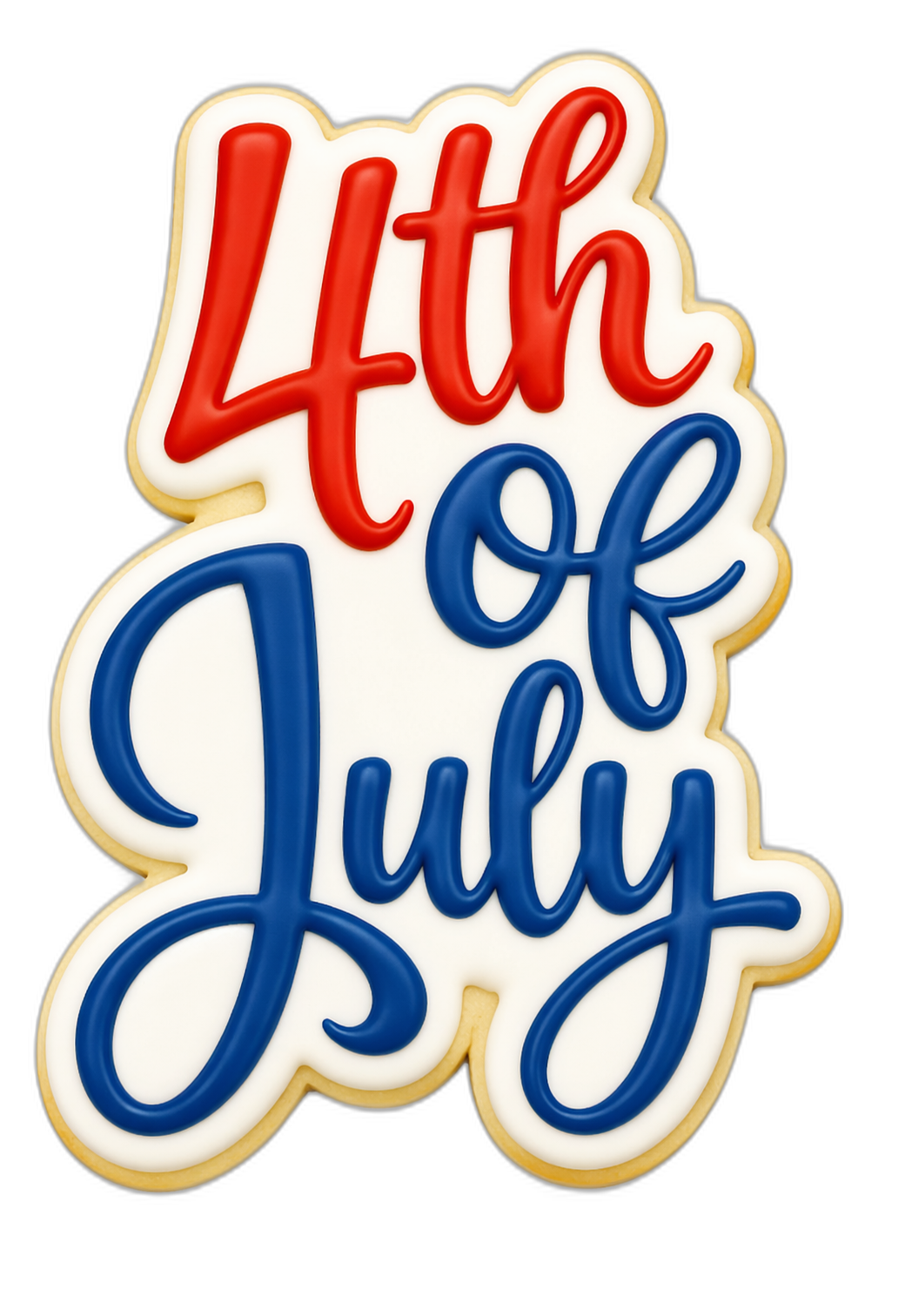 4th Of July Sign cookie cutter, 3D-printed in pink PLA