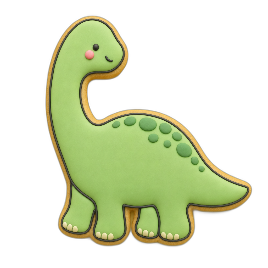 Brachiosaurus cookie cutter, 3D-printed in pink PLA