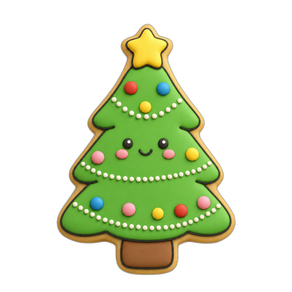 Christmas Tree cookie cutter, 3D-printed in pink PLA