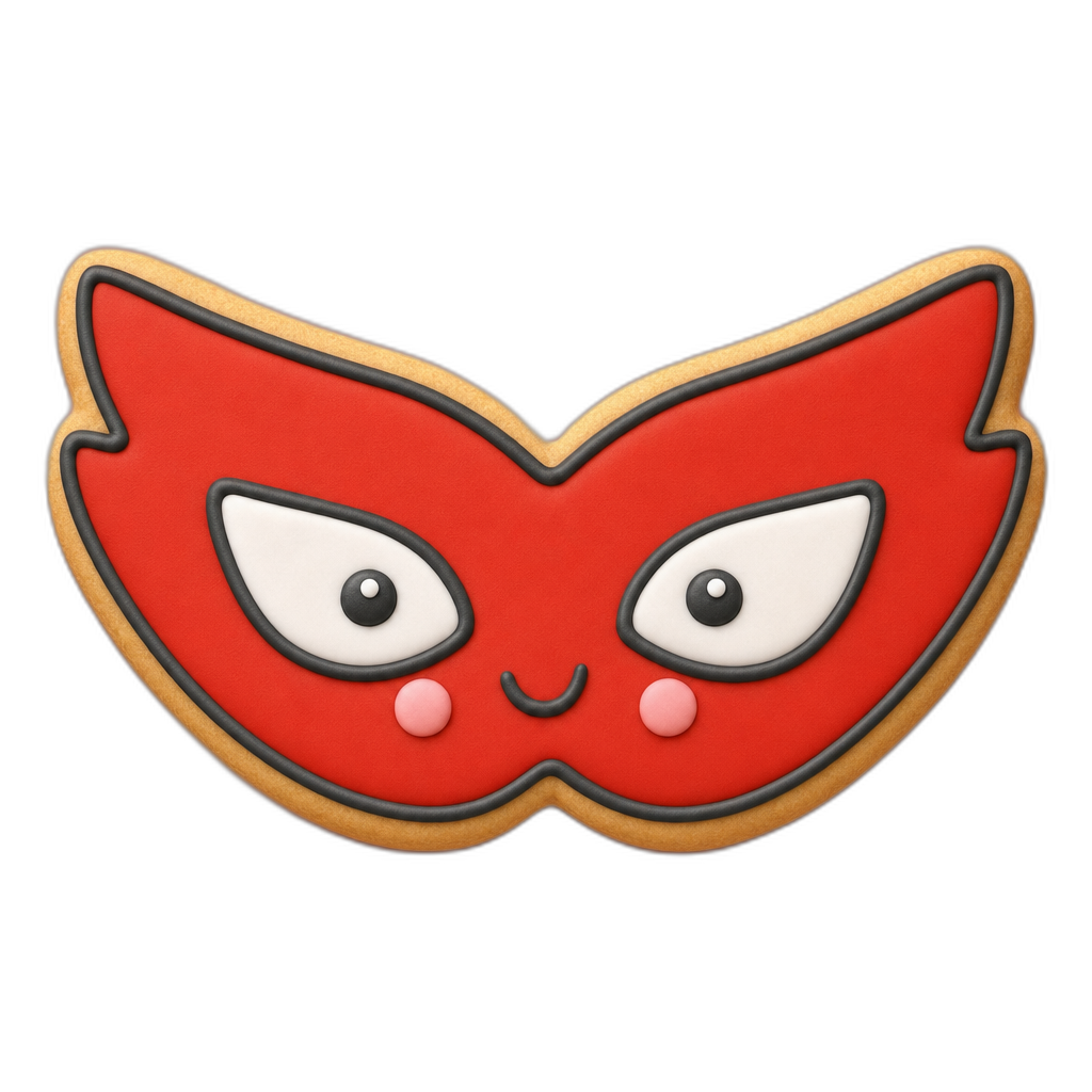 Hero Mask cookie cutter, 3D-printed in pink PLA