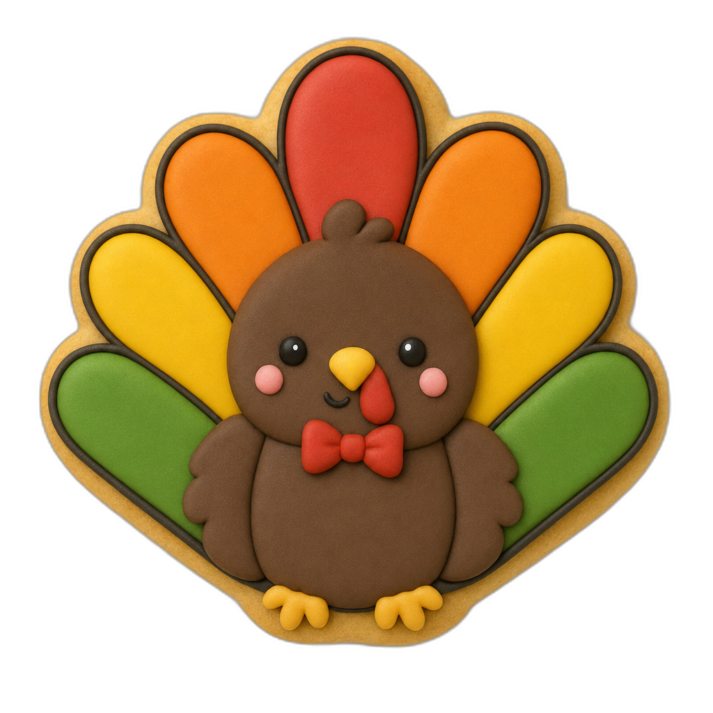 Turkey cookie cutter, 3D-printed in pink PLA
