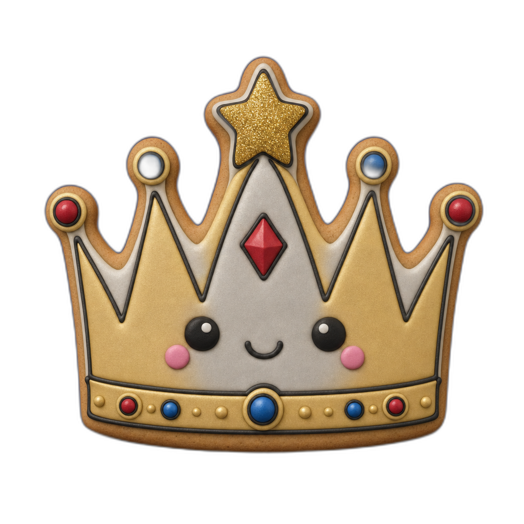New Years Crown cookie cutter, 3D-printed in pink PLA