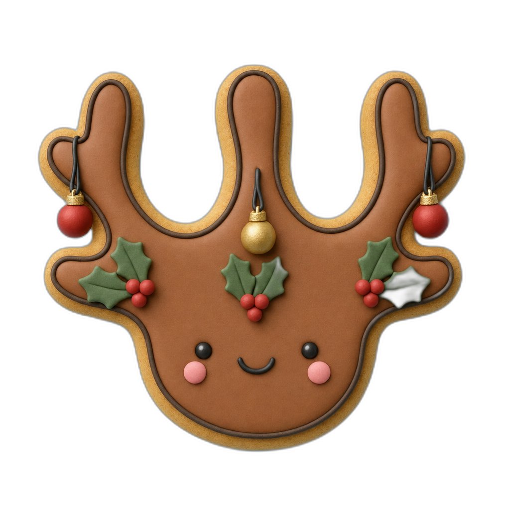 Reindeer Antler cookie cutter, 3D-printed in pink PLA