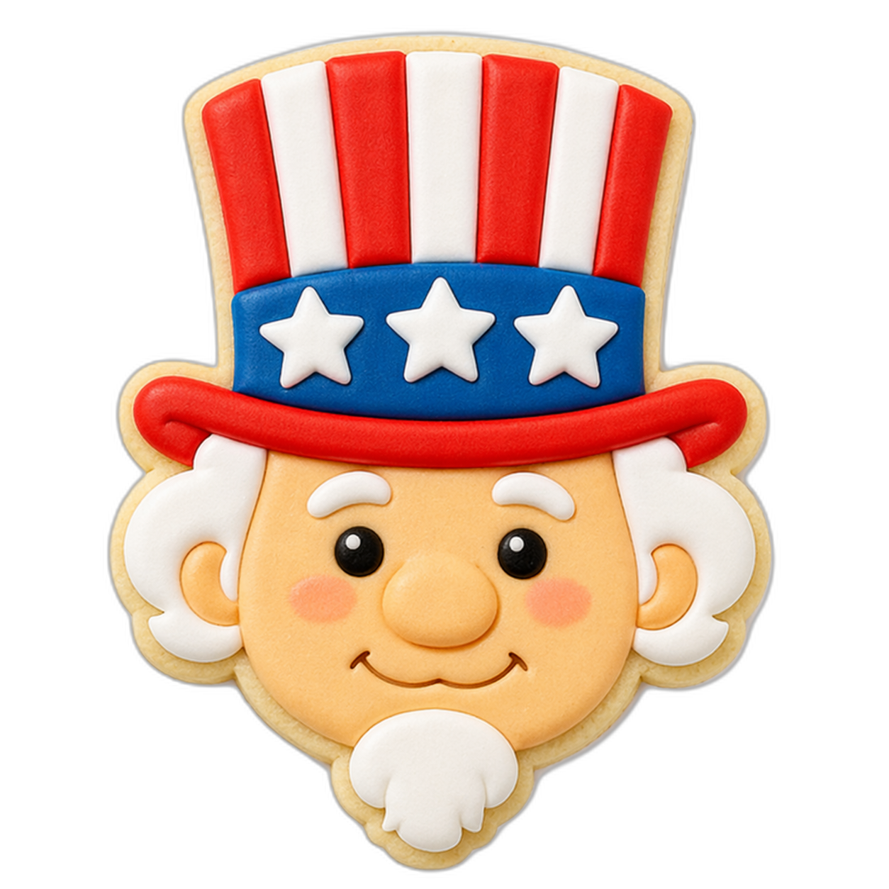 Uncle Sam cookie cutter, 3D-printed in pink PLA