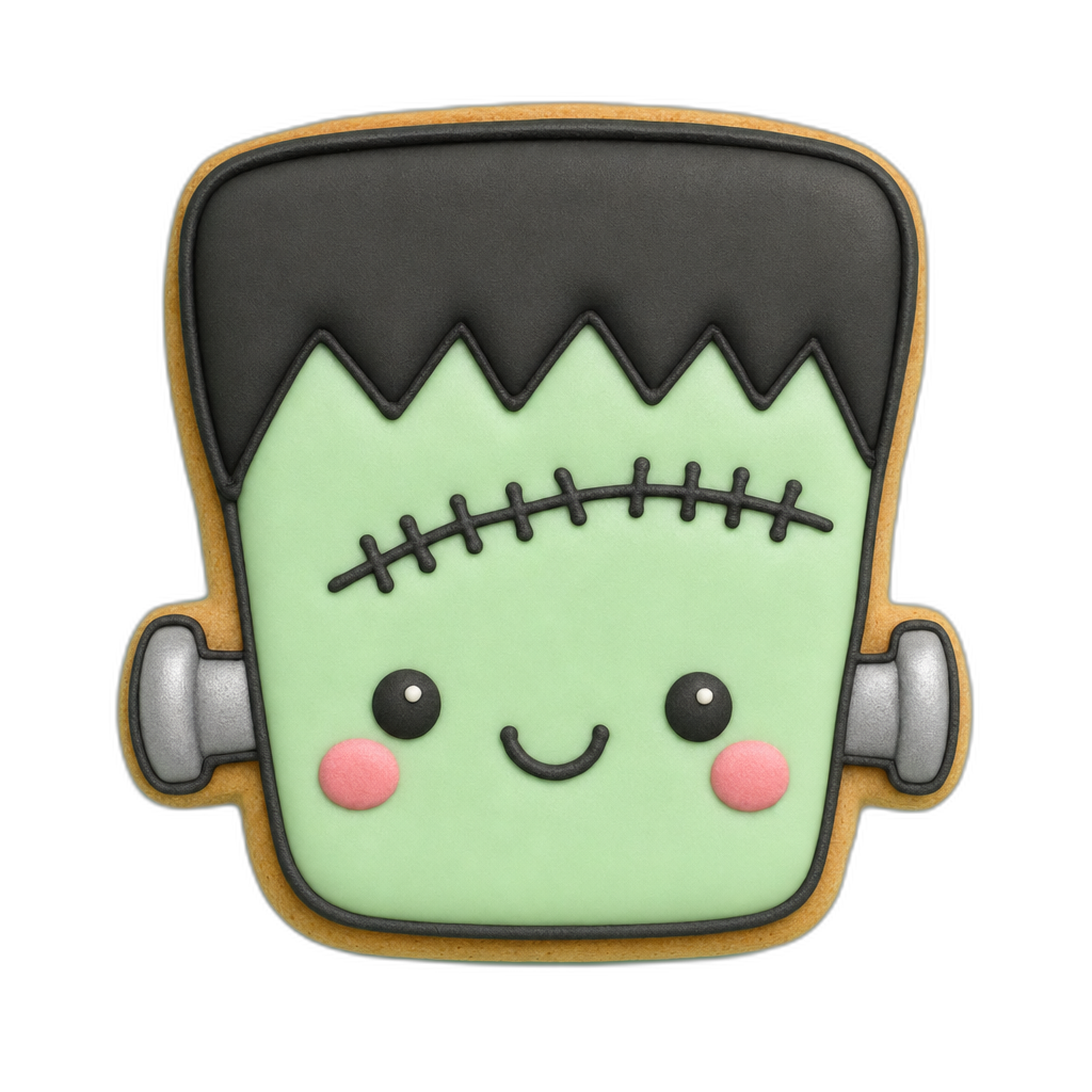 Frankenstein Cookie Cutter cookie cutter, 3D-printed in pink PLA